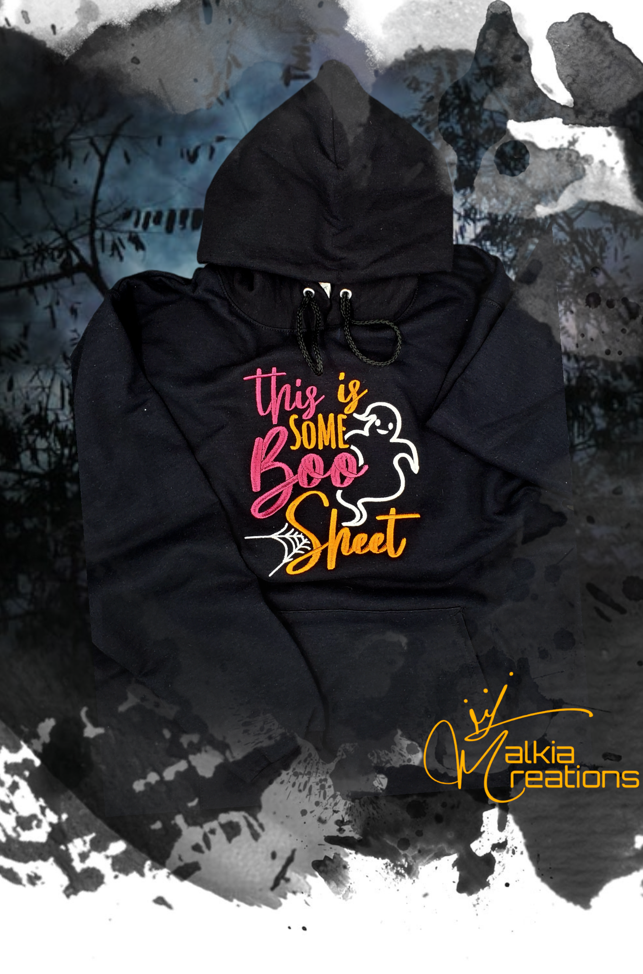 Embroidered Halloween "Boo-Sheet" Hoodie
