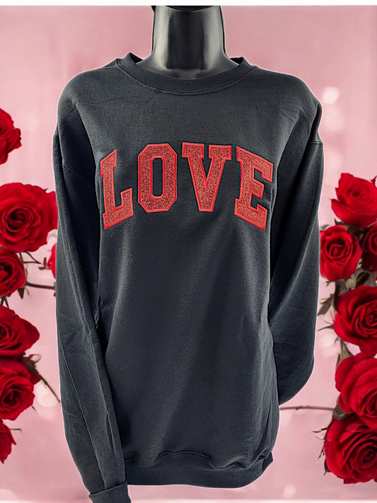 Black Love Glitter Sweatshirt